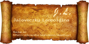 Jaloveczky Leopoldina névjegykártya